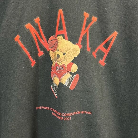 Inaka Power Teddy Bear Sweatshirt Crew Neck Sz Large *READ* Black 2021 Mens Wome - Picture 2 of 5